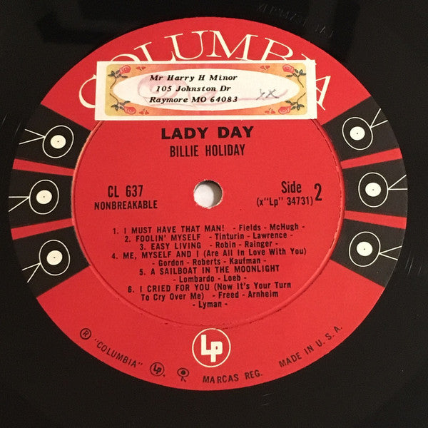 Billie Holiday : Lady Day (LP, Comp, Mono, RP)