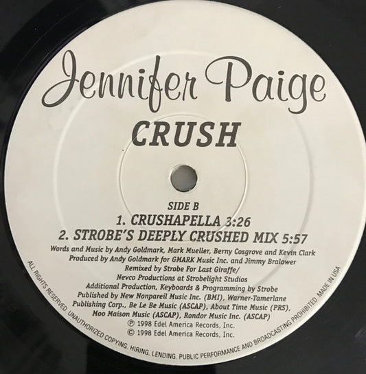 Jennifer Paige - Crush vinyl record, 12" (Near Mint (NM or M-)) | Lulo Records
