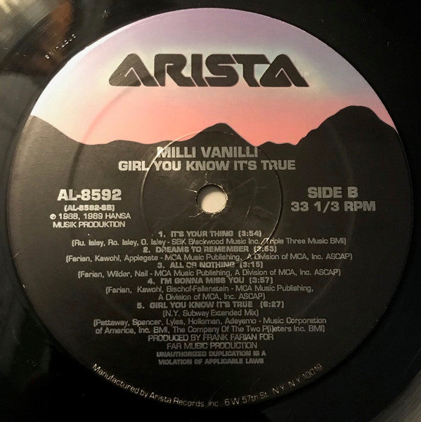 Milli Vanilli : Girl You Know It's True (LP, Album, M/Print, Spe)