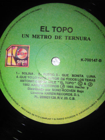 Antonio Cabán Vale : Un Metro De Ternura (LP, Album)