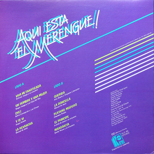 Various - Aqui Esta El Merengue! vinyl record, LP (Very Good Plus (VG+)) | Lulo Records