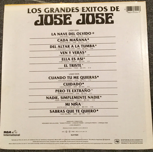 José José : Los Grandes Éxitos De Jose Jose (LP, Comp)