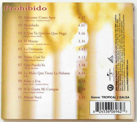 Issac Delgado : Prohibido (CD, Album)