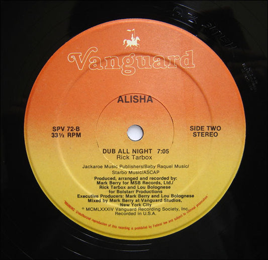 Alisha - All Night Passion (Club Mix) vinyl record, 12" (Very Good Plus (VG+)) | Lulo Records