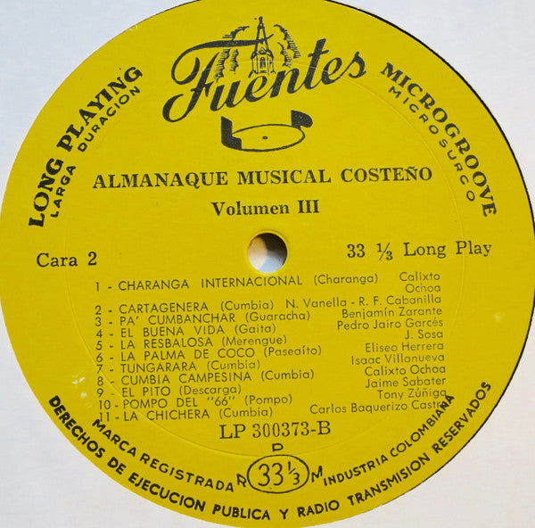 Various : Almanaque Musical Costeño Vol. 3 (LP, Comp, Mono)