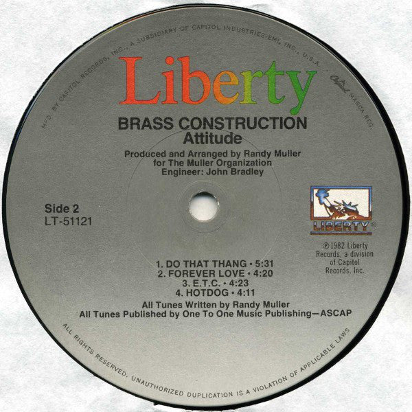 Brass Construction : Attitudes (LP, Album)