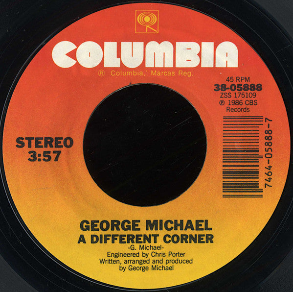 George Michael : A Different Corner (7", Single, Styrene, Pit)