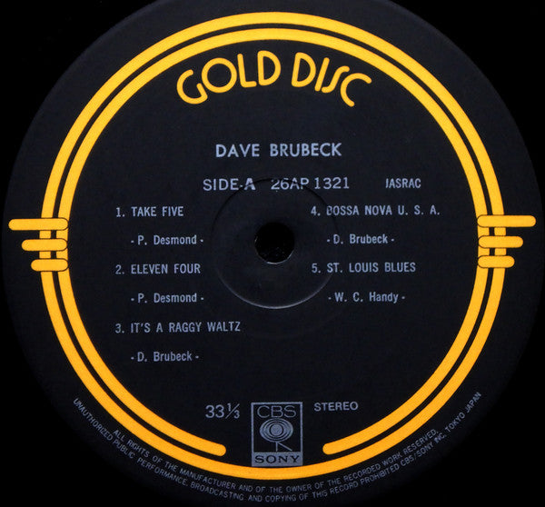 Dave Brubeck : Gold Disc (LP, Comp, RE)