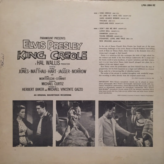Elvis Presley : King Creole (LP, Album, Mono, RE)