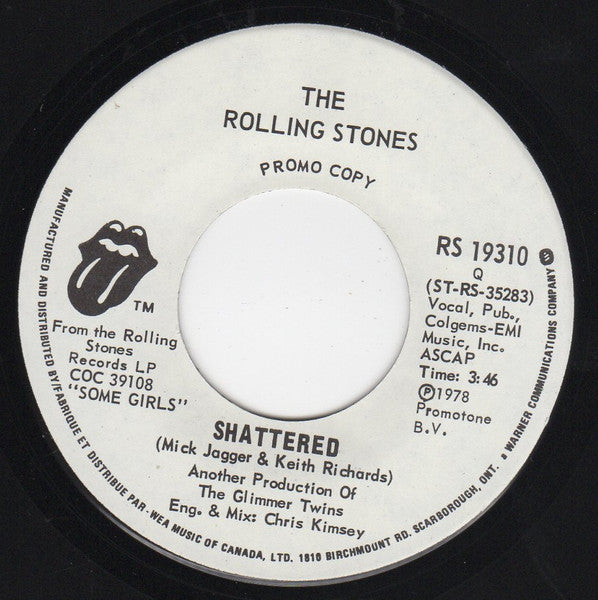 The Rolling Stones : Shattered (7", Promo)