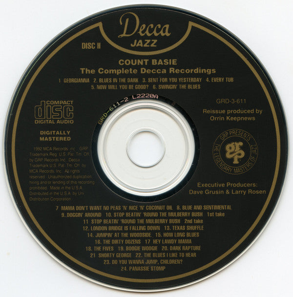 Count Basie : The Complete Decca Recordings (3xCD, Comp)