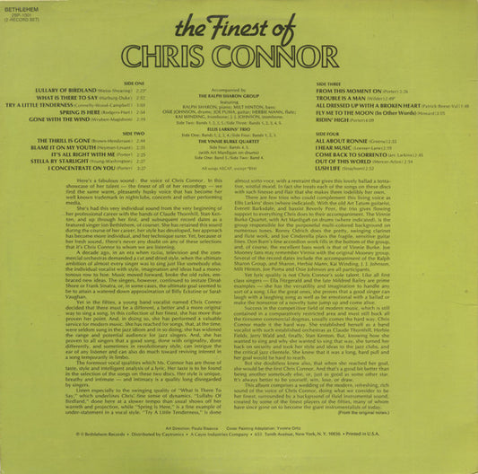 Chris Connor : The Finest Of Chris Connor (2xLP, Comp)