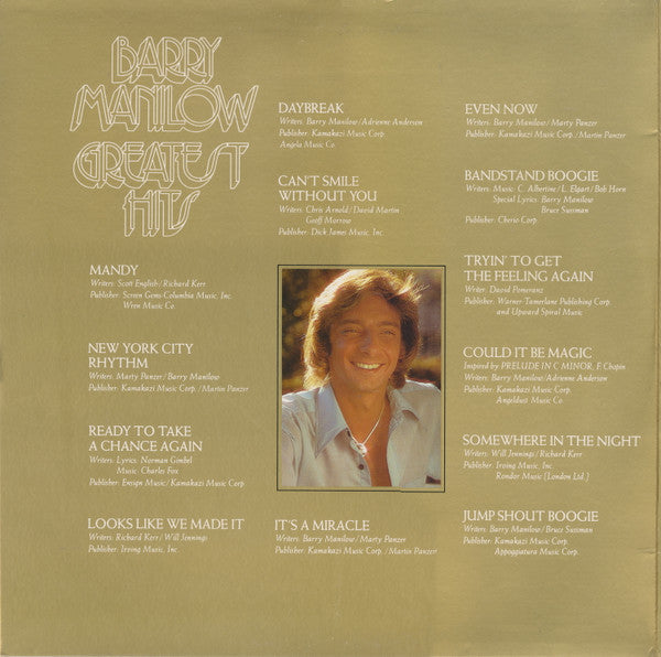 Barry Manilow : Greatest Hits (2xLP, Comp, Club, RCA)