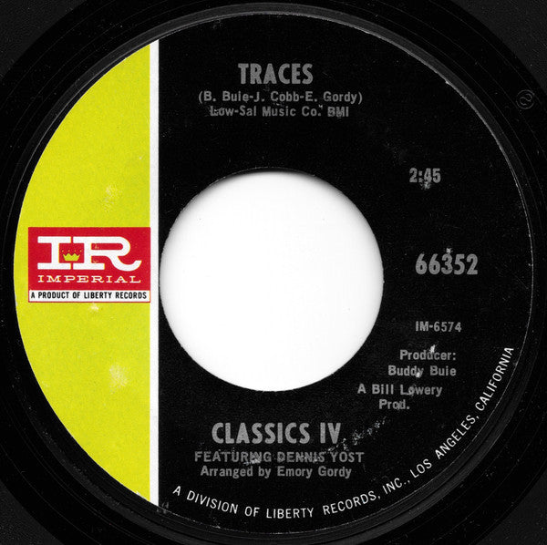 The Classics IV : Traces / Mary, Mary Row Your Boat (7", Single, Styrene, She)