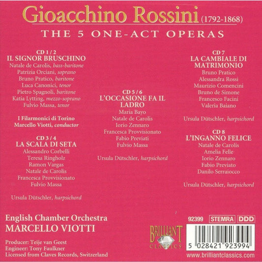 Gioacchino Rossini, English Chamber Orchestra, Marcello Viotti - The Five One-Act Operas vinyl record, 8xCD (Near Mint (NM or M-)) | Lulo Records