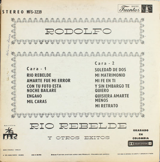 Rodolfo Aicardi - Río Rebelde Y Otros Éxitos vinyl record, LP (Mint (M)) | Lulo Records
