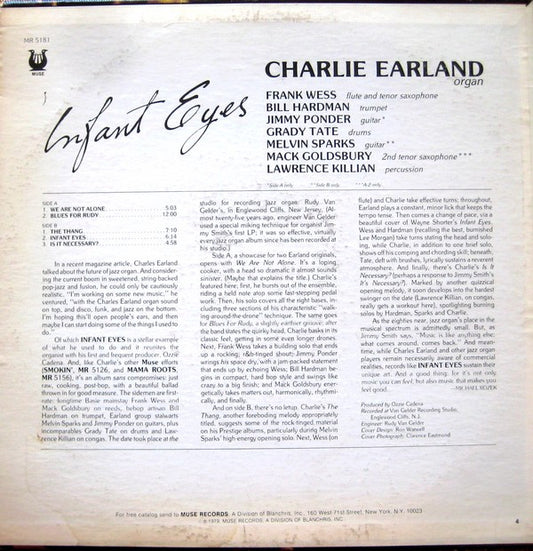 Charles Earland - Infant Eyes vinyl record, LP (Mint (M)) | Lulo Records