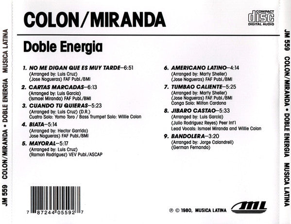 Willie Colón / Ismael Miranda : Doble Energia (CD, Album)