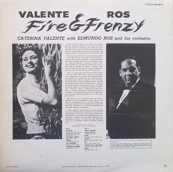 Caterina Valente / Edmundo Ros : Fire & Frenzy (LP, Album)