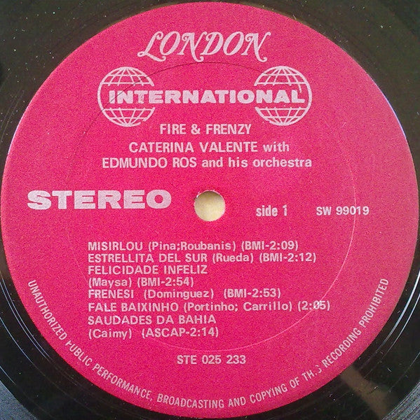 Caterina Valente / Edmundo Ros : Fire & Frenzy (LP, Album)