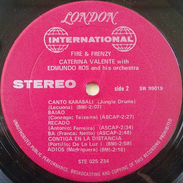 Caterina Valente / Edmundo Ros : Fire & Frenzy (LP, Album)