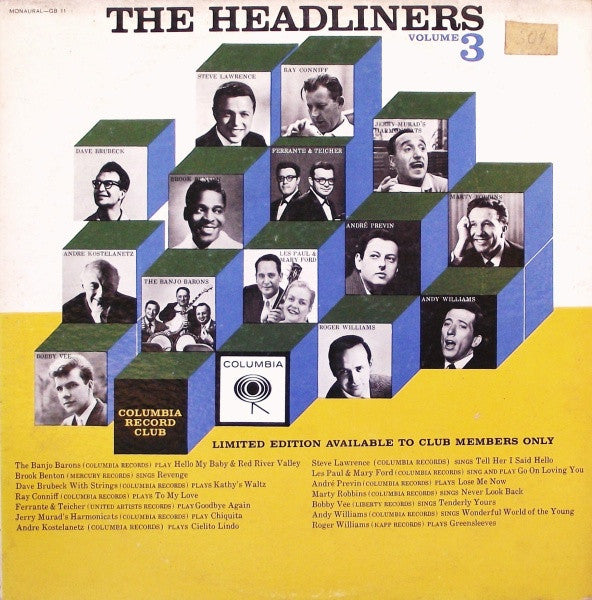 Various : The Headliners, Volume 3 (LP, Comp, Mono, Club, Ltd)