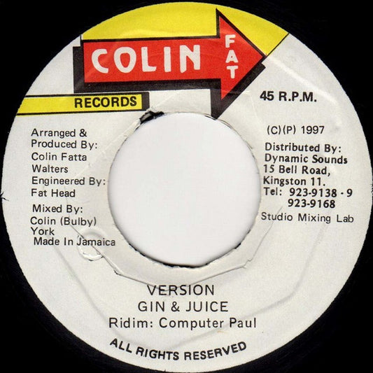 Round Head, General B, Nitty Kutchie / Computer Paul : Kill A Sound / Version Gin & Juice (7")