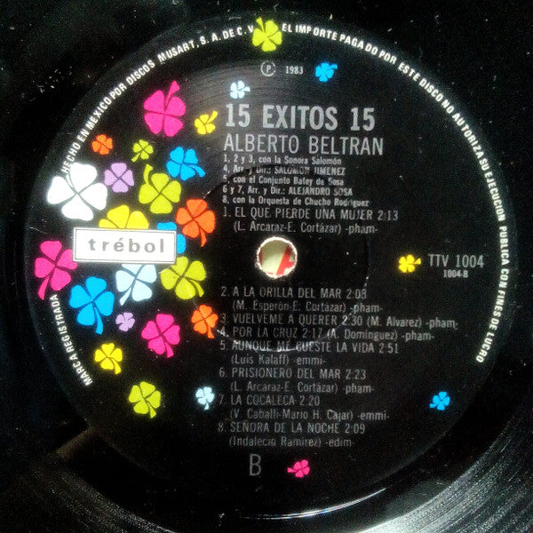 Alberto Beltrán : 15 Éxitos 15 (LP, Comp)