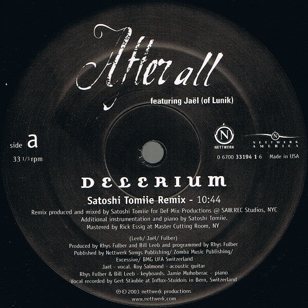 Delerium Featuring Jaël : After All (12")