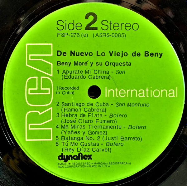 Beny Moré : De Nuevo Lo Viejo De Beny (LP, Album, Comp, RE)