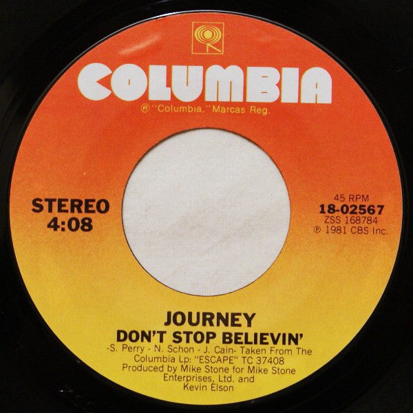 Journey : Don't Stop Believin' (7", Single, Ter)