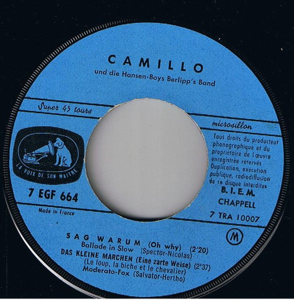 Camillo Felgen : Sag Warum (7", EP, RE, Blu)