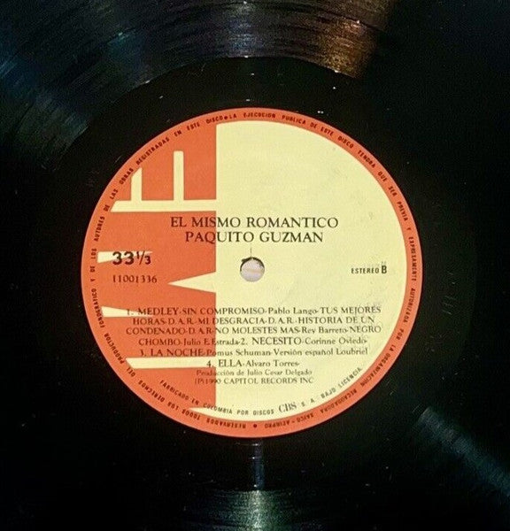 Paquito Guzman : El Mismo Romántico (LP, Album)