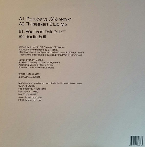 The Thrillseekers Feat. Sheryl Deane : Synaesthesia (Fly Away) (12", Col)