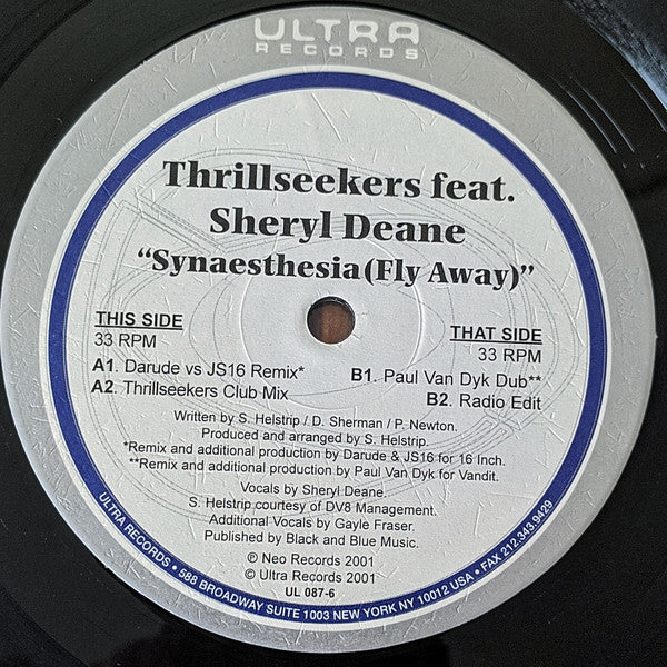 The Thrillseekers Feat. Sheryl Deane : Synaesthesia (Fly Away) (12", Col)