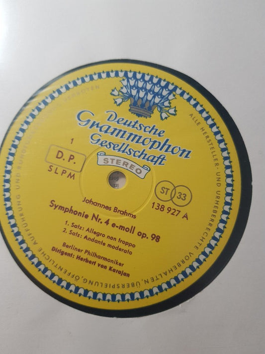 Herbert Von Karajan, Johannes Brahms, Berliner Philharmoniker : Symphonie Nr. 4 (LP, GY5)