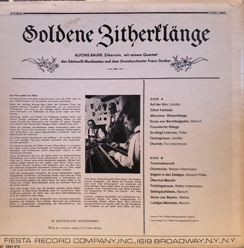 Alfons Bauer : Goldene Zitherklänge (LP, Album)