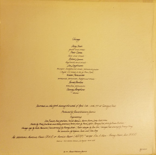 Chicago (2) : At Carnegie Hall: Volumes III And IV (2xLP, Album)