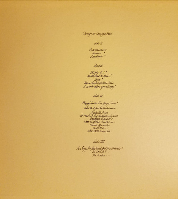 Chicago (2) : At Carnegie Hall: Volumes III And IV (2xLP, Album)