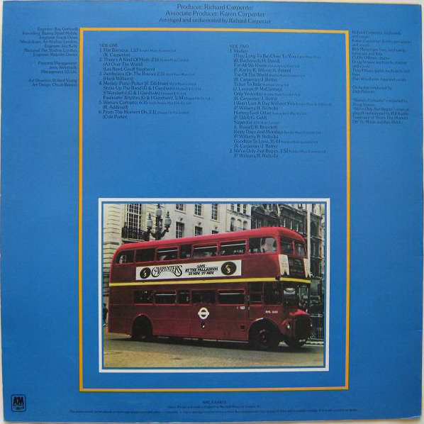 Carpenters : Live At The Palladium (LP, Album)