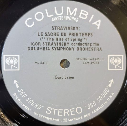 Igor Stravinsky Conducts Columbia Symphony Orchestra : Le Sacre Du Printemps = The Rite Of Spring (LP, Album, RP)