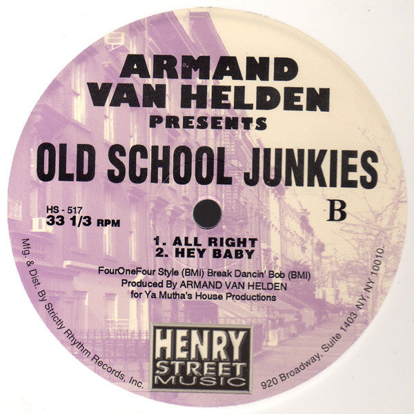Armand Van Helden Presents Old School Junkies : Work Me! (Gadamit) (12", RE, Whi)