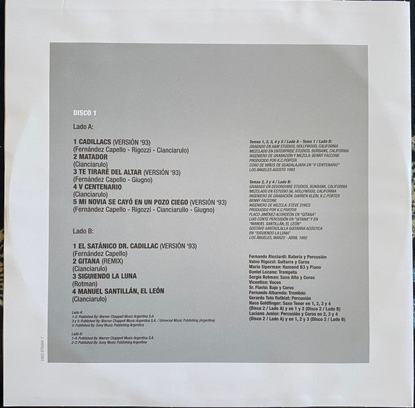Los Fabulosos Cadillacs : Vasos Vacíos (2xLP, Comp, RE)