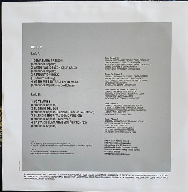 Los Fabulosos Cadillacs : Vasos Vacíos (2xLP, Comp, RE)