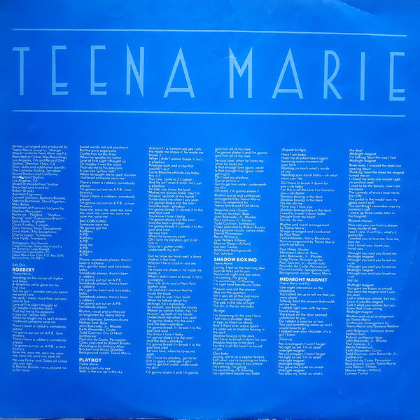 Teena Marie : Robbery (LP, Album)