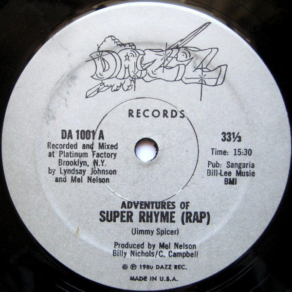 Jimmy Spicer : Adventures Of Super Rhyme (Rap) (12")