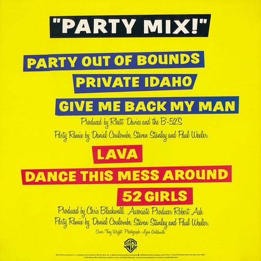 The B-52's : Party Mix! (LP, MiniAlbum, Ltd, Mixed)