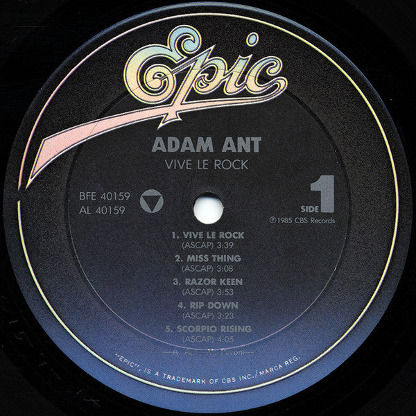 Adam Ant : Vive Le Rock (LP, Album)