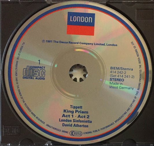 Sir Michael Tippett - London Sinfonietta, David Atherton - King Priam vinyl record, 2xCD (Near Mint (NM or M-)) | Lulo Records