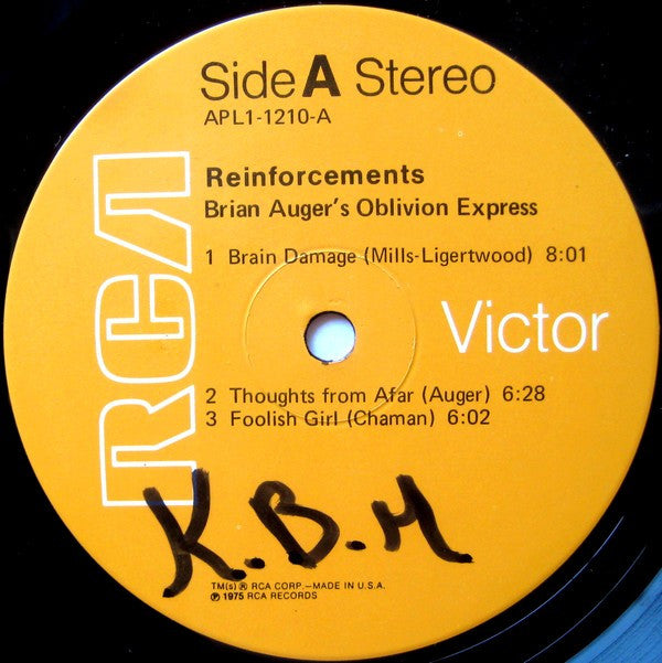 Brian Auger's Oblivion Express : Reinforcements (LP, Album, Hol)